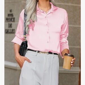 Chic Pink Button-Down Shirt for Women